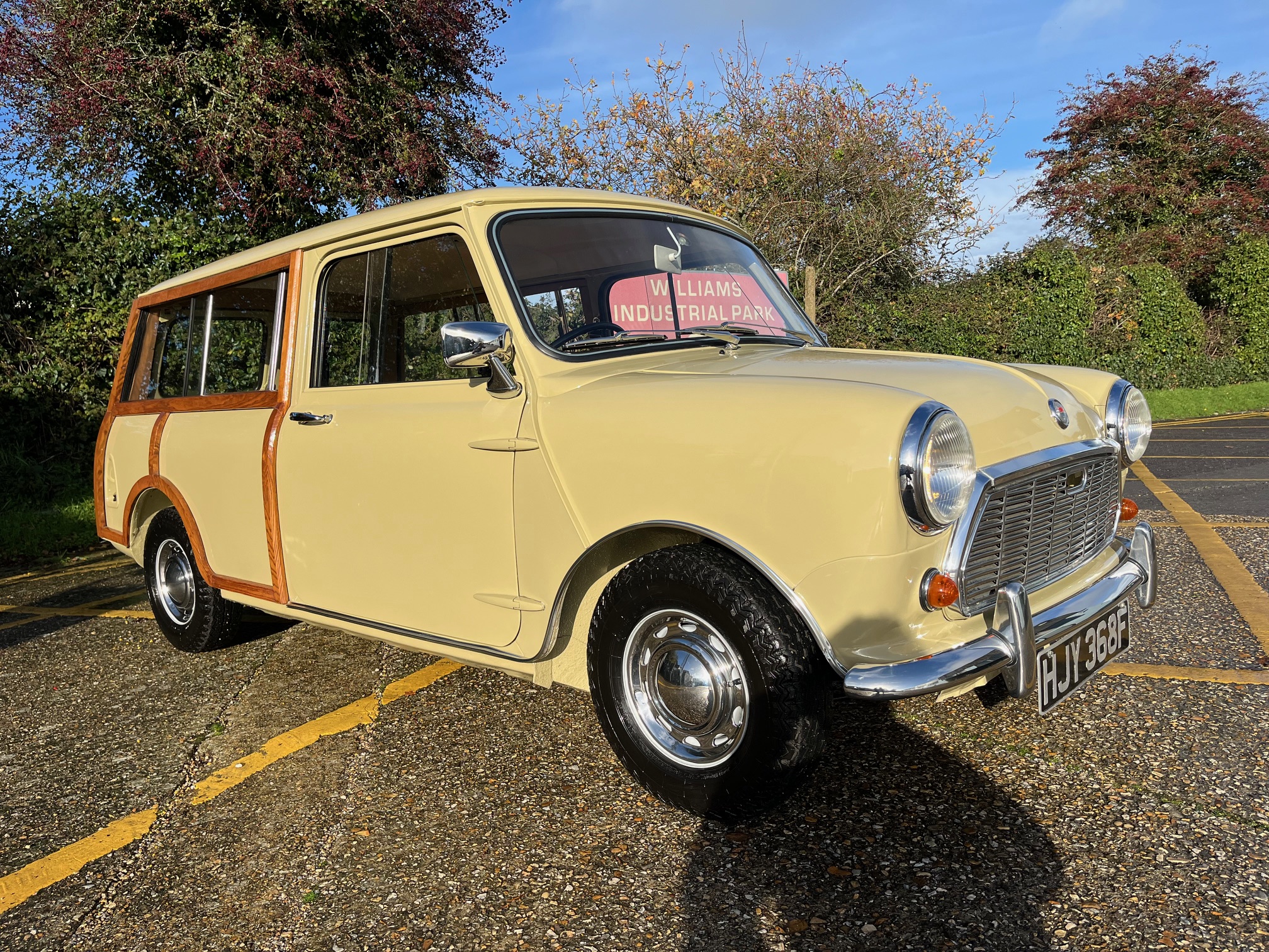 1968 Morris Mini Traveller MK2. 998cc. El Paso Beige. Tan trim. Matching numbers. Low mileage. Very rare.