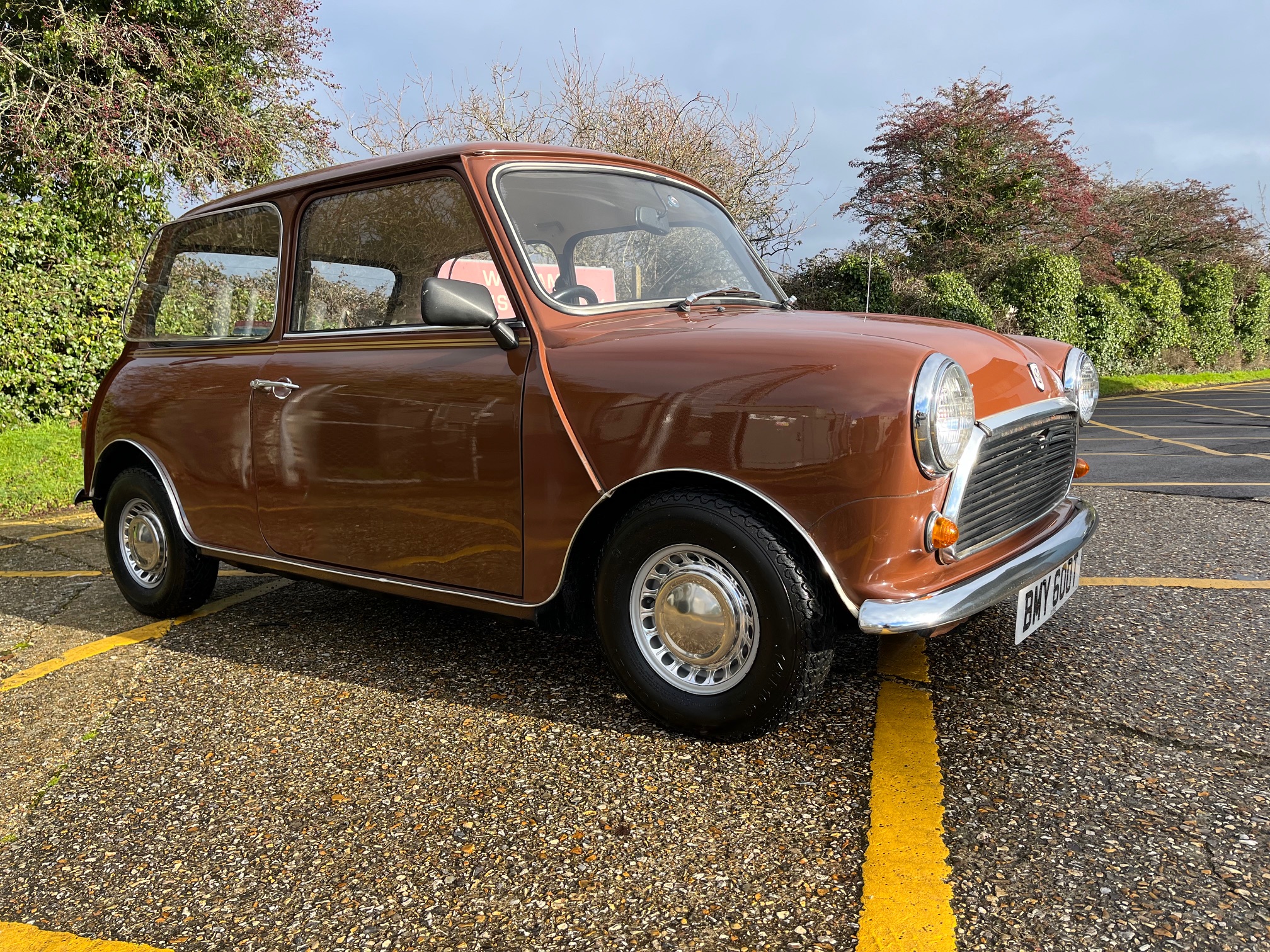 1979 Austin Mini 1000 Automatic. Russet Brown. Stripey trim. Low mileage. 3 owners. Very original with lots of charm.