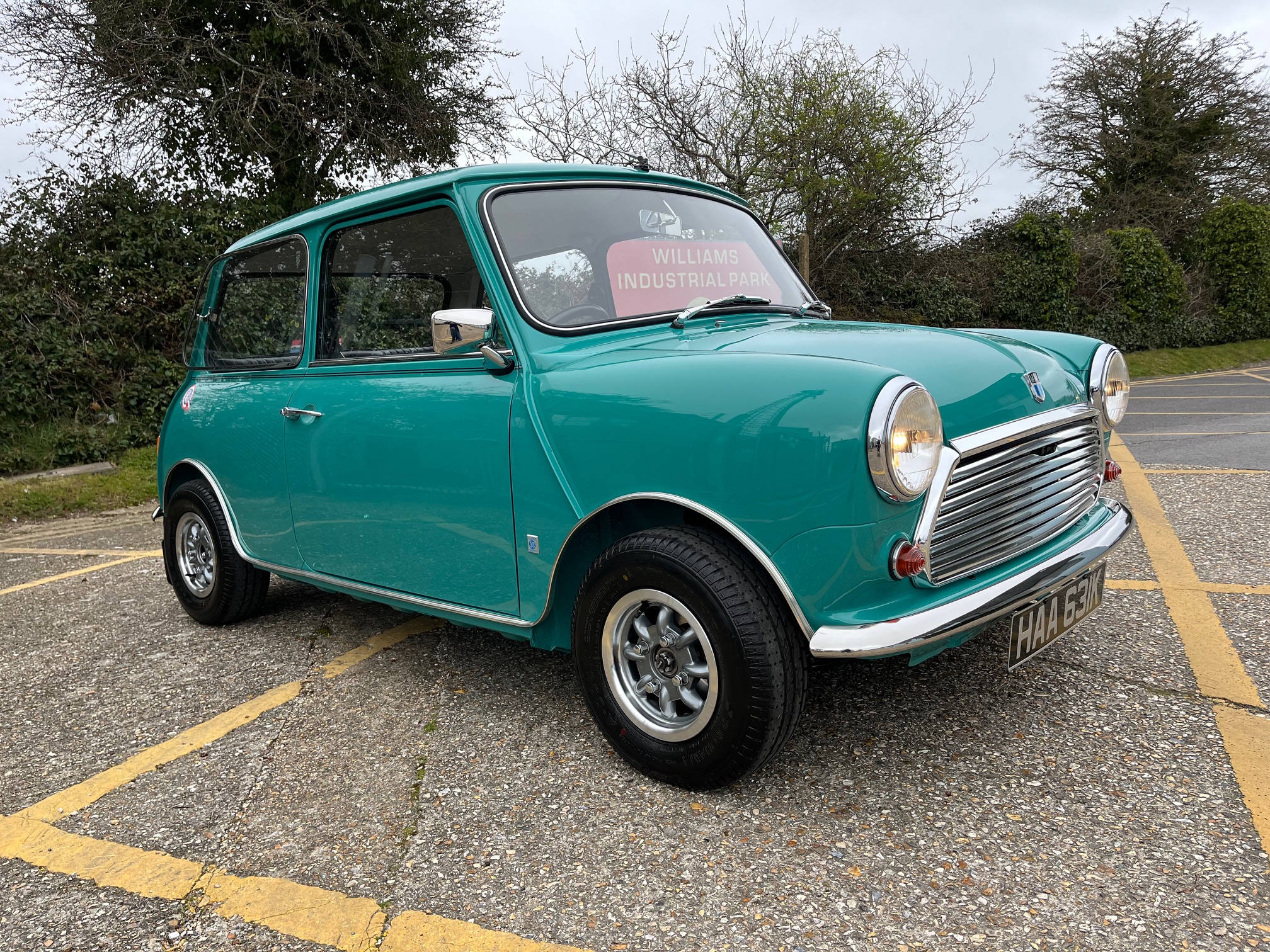 1972 Austin Mini 1293cc. Aqua Blue. Navy Trim. Many extras. Highly detailed and awesome to drive.