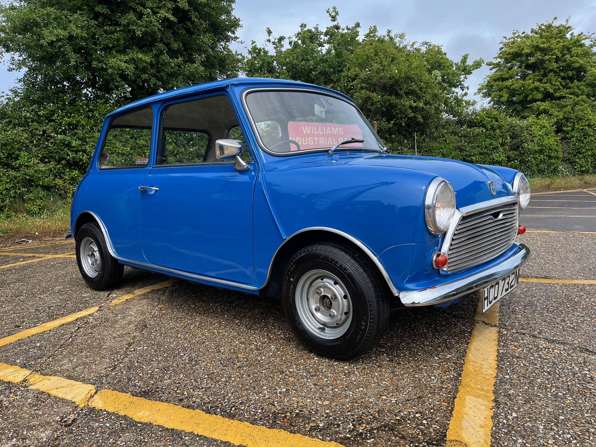 1975 Austin Mini 850cc. Mk3. Tahiti Blue. Contrasting trim. Matching numbers. Low mileage. Well preserved and ready to be enjoyed.